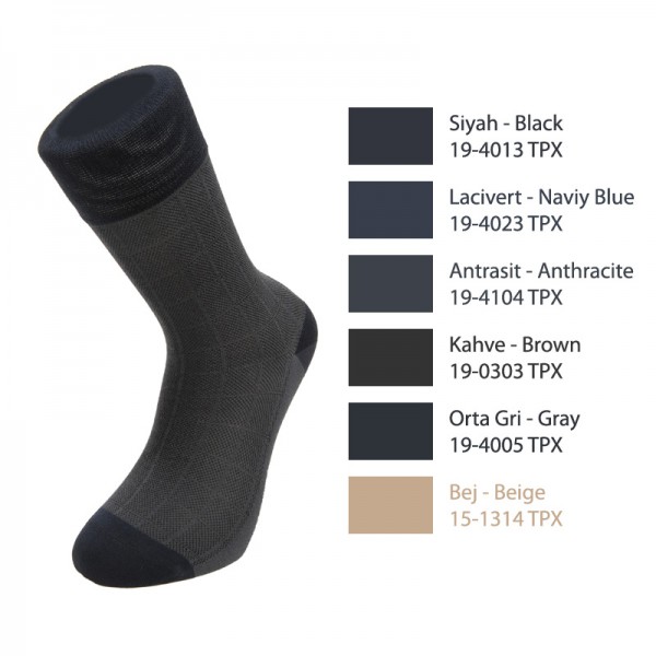 AGK1030 Bilg Bambu Jakarlı Kare Soket Dikişsiz Erkek Yazlık Çorap