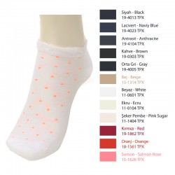 AGK2022 Bilg Bayan Bambu Nokta Desenli Dikişsiz Yazlık Patik Çorap